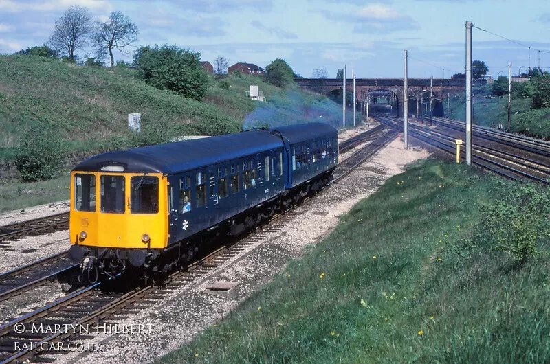 Class 104 DMU at Farington Curve Junction