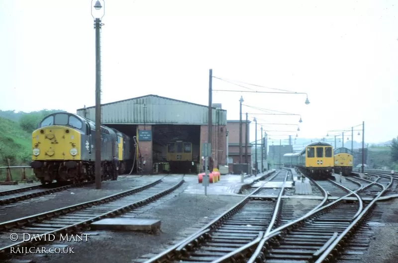 Class 104 DMU at Buxton depot