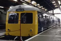 Class 105 DMU at Stratford depot