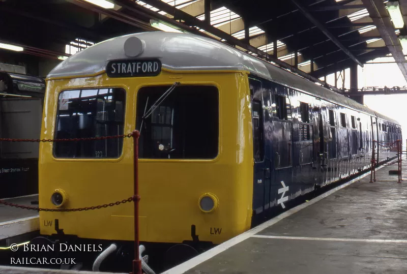 Class 105 DMU at Stratford depot