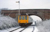 Class 108 DMU at Cocker Bar, Ulnes Walton