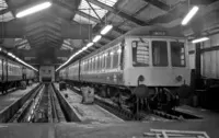 Class 114 DMU at Lincoln depot