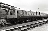 Class 116 DMU at Stratford depot
