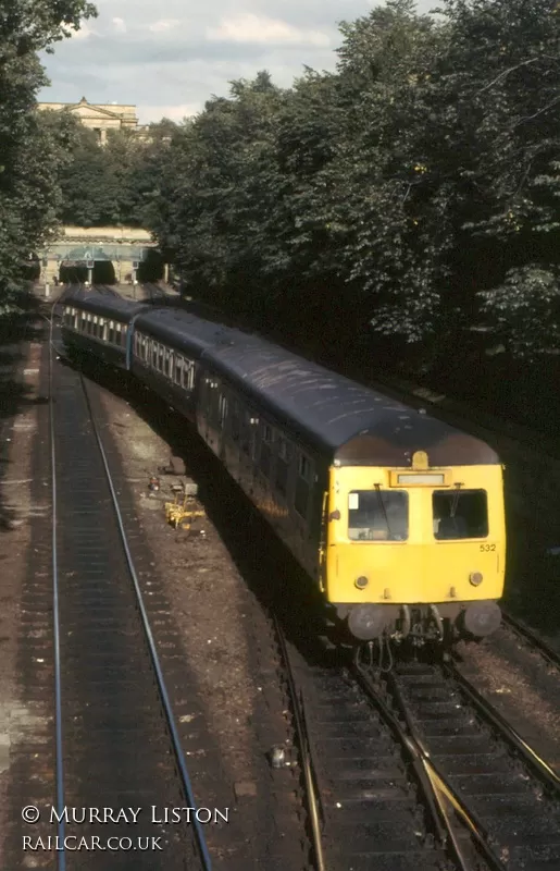 Class 120 DMU at Princes Street Gardens