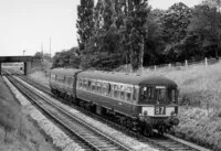 Class 103 DMU at between Lichfield and Hammerwich