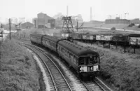 Class 104 DMU at south of Hanley