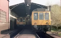 Class 107 DMU at Hamilton depot