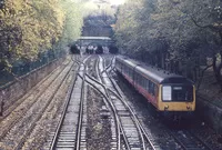 Class 107 DMU at Princes Street Gardens