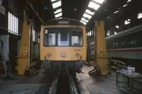 Class 108 DMU at Landore depot