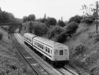 Class 111 DMU at near Burley in Wharfedale