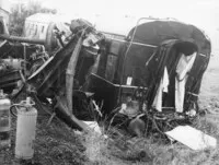 Back end of damaged DMU in field