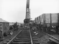 Crane and wagons