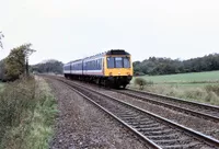 Class 117 DMU at Hackhurst Lane Farm Crossing