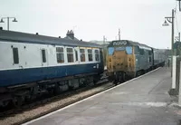 Class 120 DMU at Maiden Newton