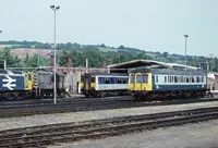 Class 122 DMU at Exeter depot
