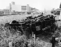 mangled power car bogie