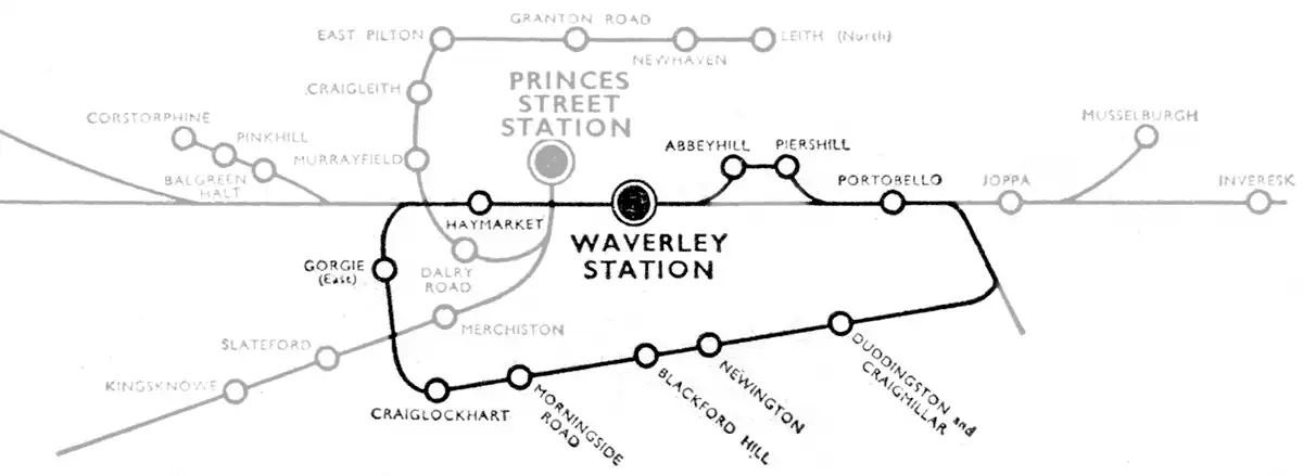 Edinburgh Inner Circle route diagram