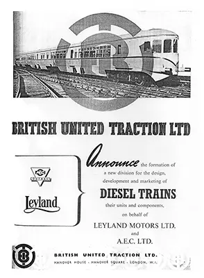 December 1953 British United Traction announcing the creation of a diesel trains division