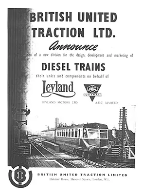 January 1954 British United Traction announcing the creation of a diesel trains division