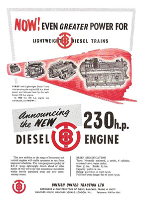 British United Traction advert for 230hp engine