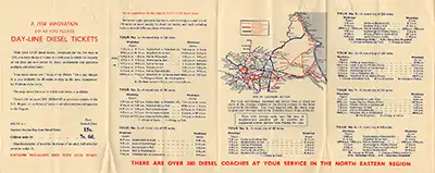 North Day Line Diesel Southern Section handbill May 1958 inside