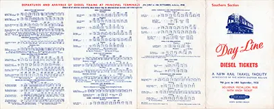 North Day Line Diesel Southern Section handbill June 1958 inside