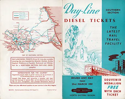 North Day Line Diesel Southern Section handbill March 1959 inside