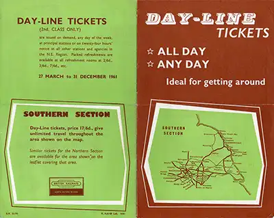 North Day Line Diesel Northern Section handbill March 1961 inside