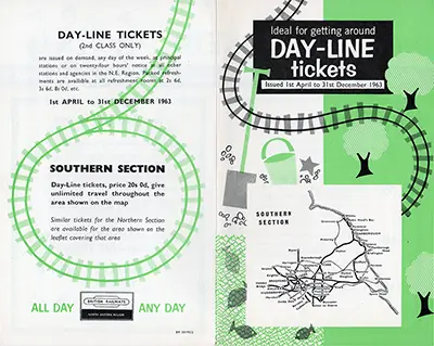 North Day Line Diesel Southern Section handbill April 1963 inside