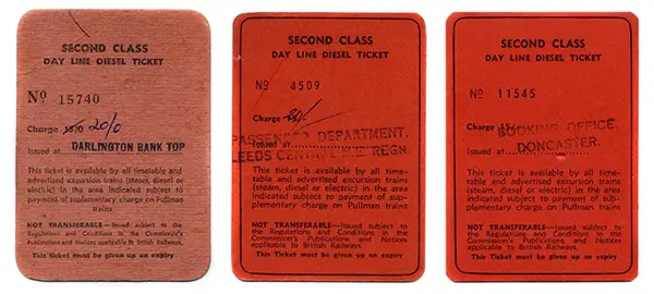 Day Line Diesel Tickets Rear