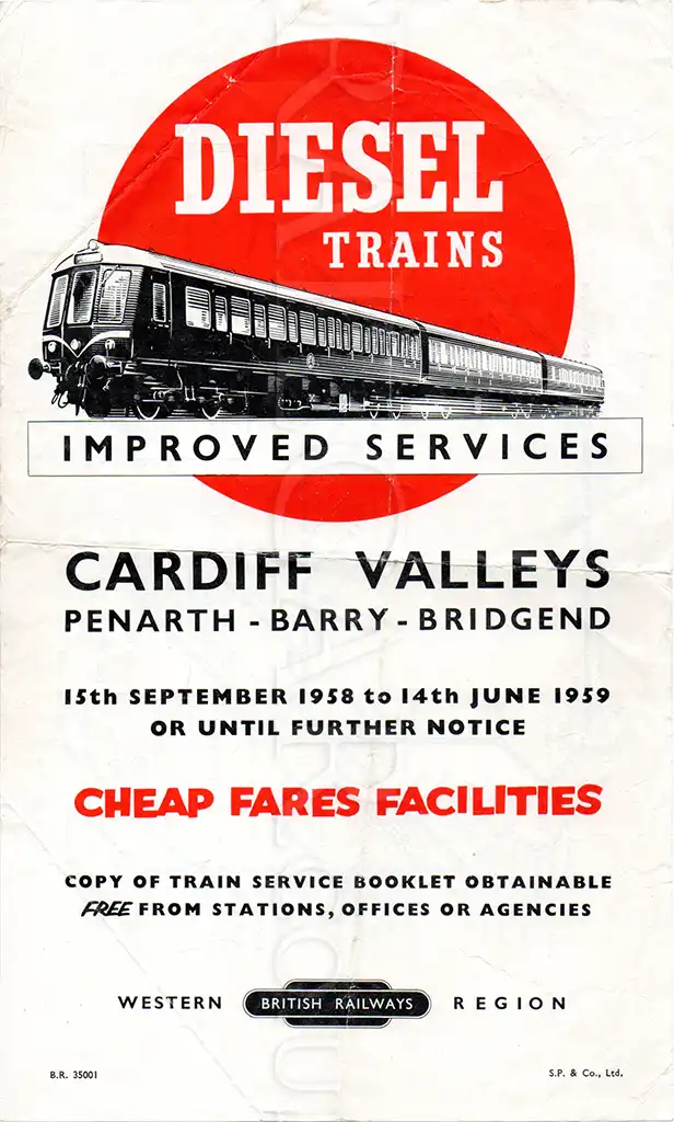 front of Cardiff Valleys September 1958 Improved Services handbill