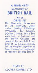 Swindon Inter-City Clover card rear