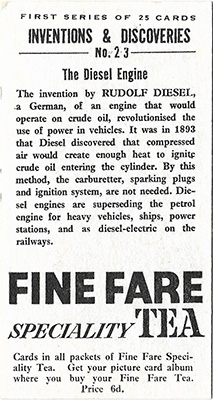 Derby Lightweight Fine Fare Tea card rear