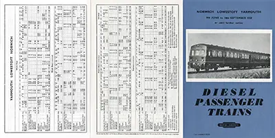 June 1958 Norwich - Lowestoft - Yarmouth timetable inside