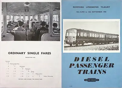 Romford - Upminster June 1958 timetable outside