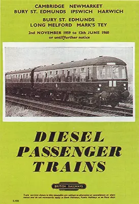 Front of Cambridge - Ipswich November 1959 timetable