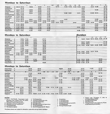 June 1974 Lincoln/Grantham - Skegness timetable inside