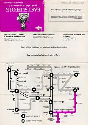 May 1976 Ipswich Felixstowe - Lowestoft timetable inside