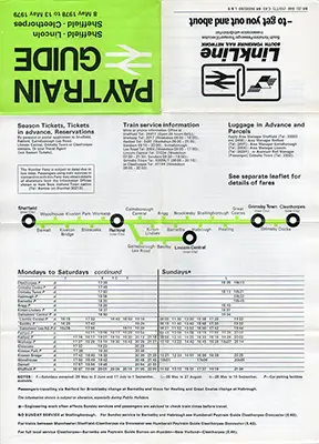 May 1978 Sheffield - Lincoln and Cleethorpes timetable outside