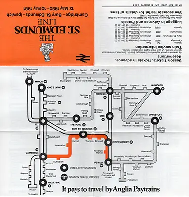 Cambridge - Ipswich May 1980 timetable outside