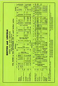 Boston - Lincoln 17th June timetable