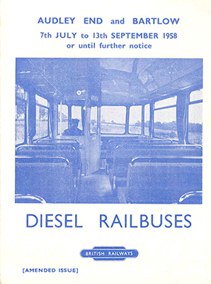 Audley End - Bartlow 1958 timetable