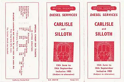 June 1955 Silloth timetable outside
