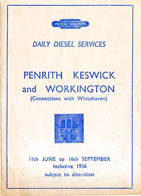 June 1956 Penrith-Workington timetable cover