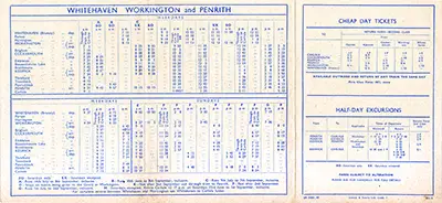 June 1956 Penrith timetable inside