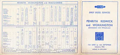 June 1956 Penrith timetable outside