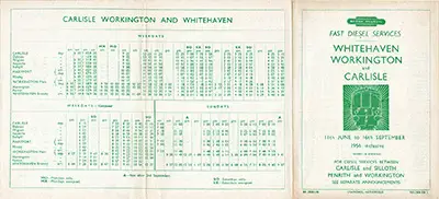 Summer 1956 Workington - Whitehaven - Carlisle timetable outside