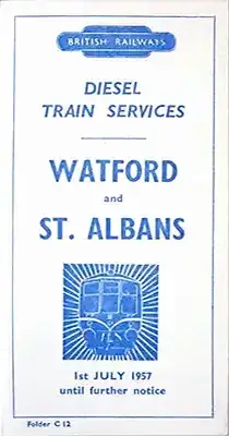 July 1957 Watford - St Albans timetable cover