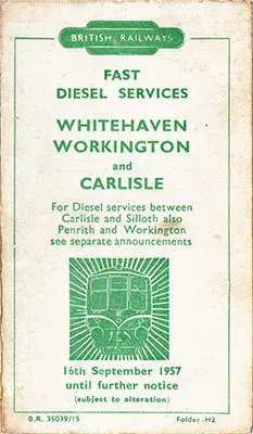 September 1957 Workington - Whitehaven - Carlisle timetable cover