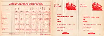 September 1958 Manchester-Buxton timetable outside